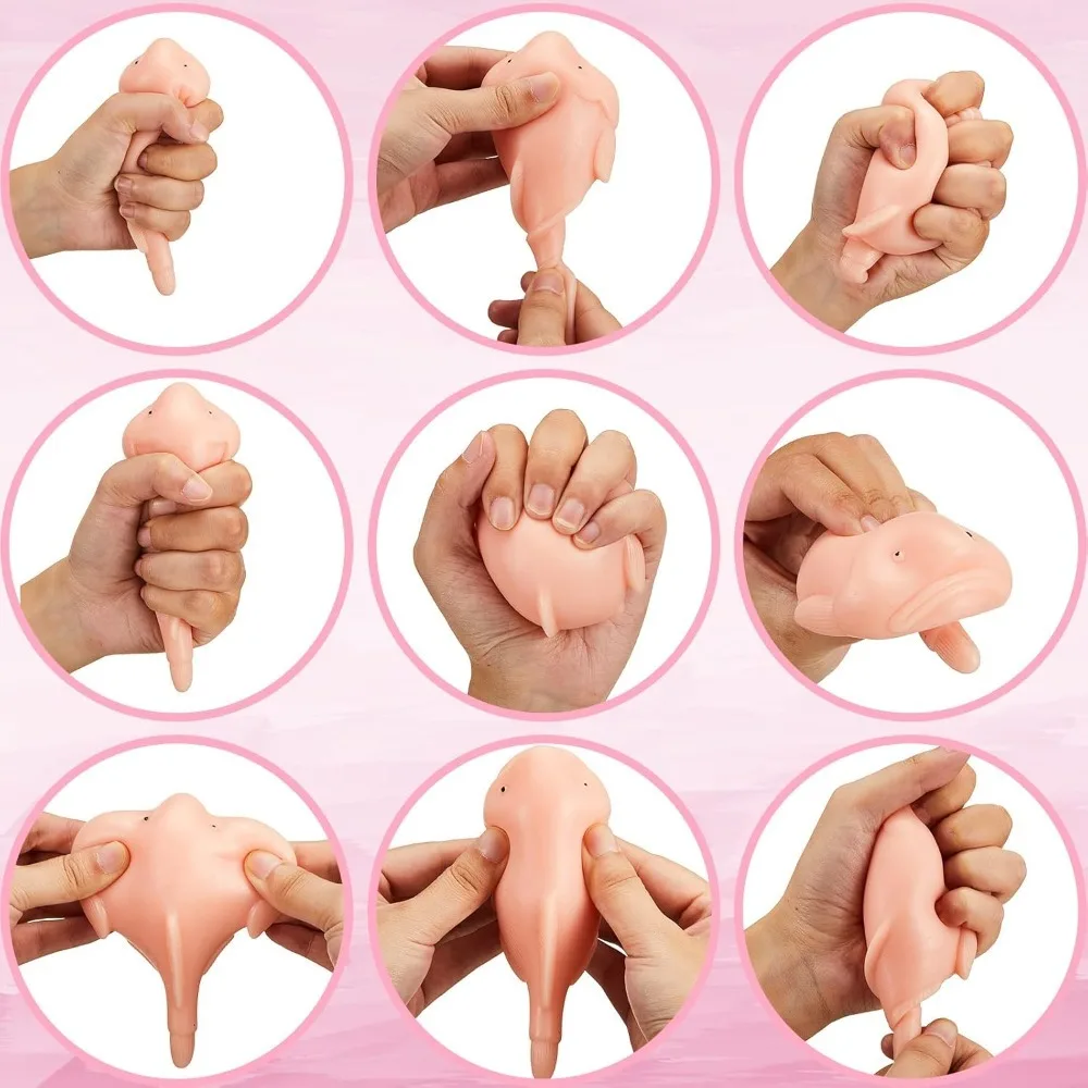 Squishy Blobfish Stress Toy – Ugly Fish Squeeze Sensory Fidget zur Angstlinderung, lustige Schreibtischdekoration, Geschenke für Kinder und Erwachsene