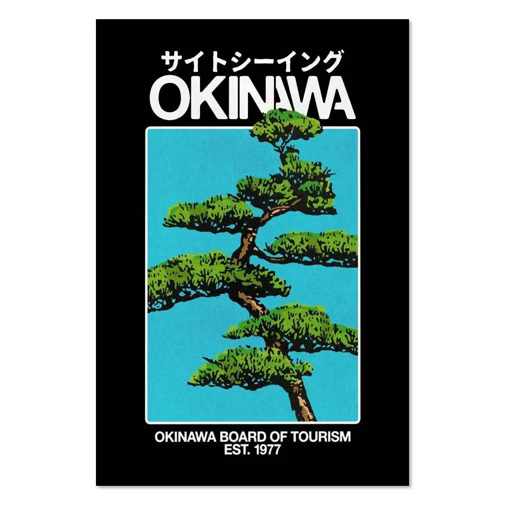 Okinawa 1 (Black) Poster Self-adhesive Wall Art Decorations Room Decor HD Frameless