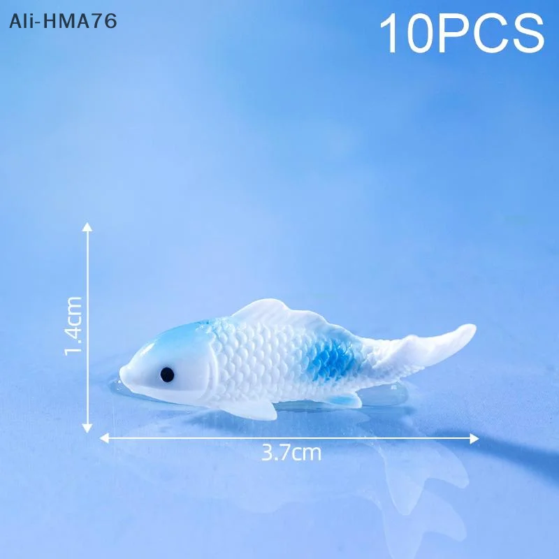 【HMA76】10 Stuks 1:12 Poppenhuis Miniatuur Vis Karper Simulatie Dieren Voor Kinderen Speelgoed DIY Decoratieve Goudvis Beeldjes Home Decor