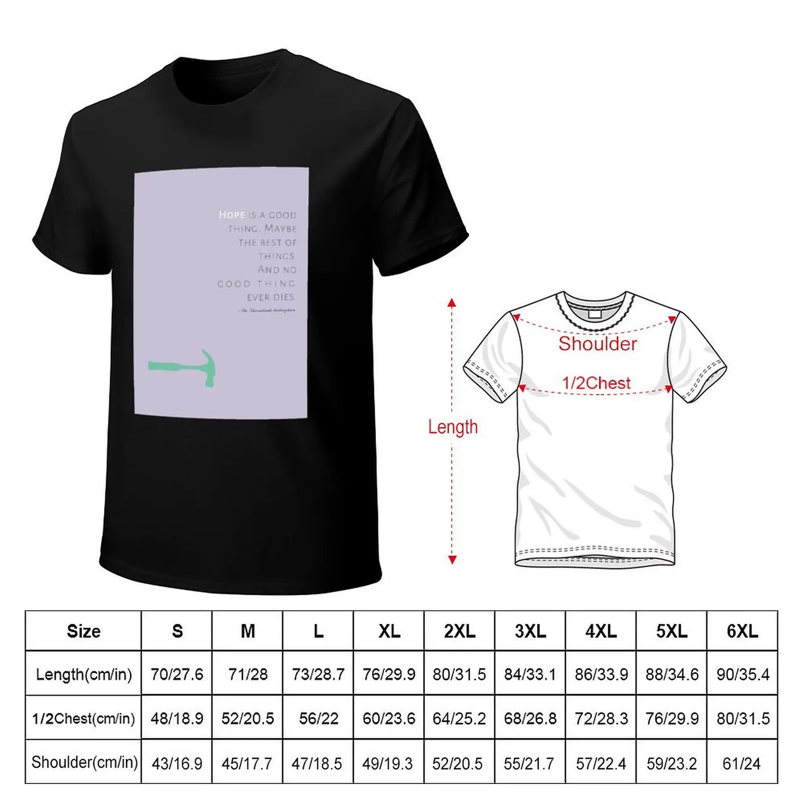 Hope is a Good Thing Shawshank Redemption T-Shirt Casual Basic Short Sleeve T-Shirt