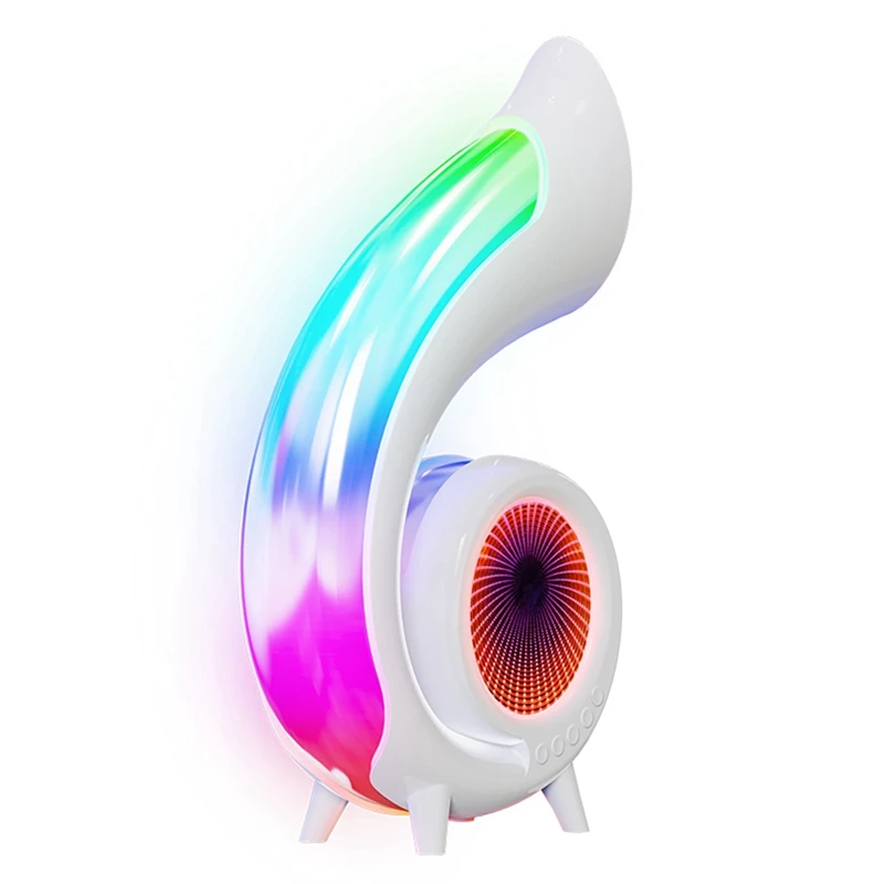 Mini Conch Wireless Atmosphere Lamp Touch To Adjust Lighting RBG Desktop Lamp Wireless Bluetooth Speaker Alarm Clock