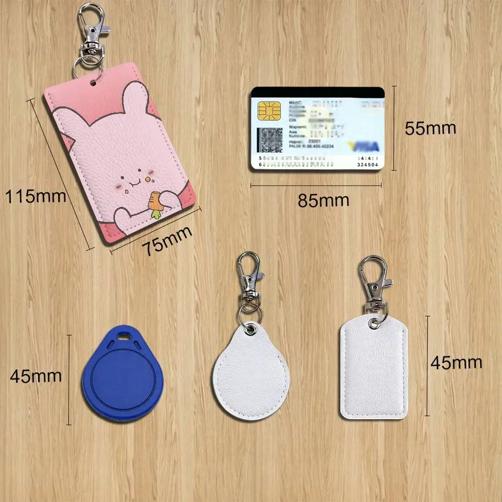 cute pink Rabbit Asamimichan Card Holder Keychain Key Ring Door Lock Access Protective Case For Security Gift