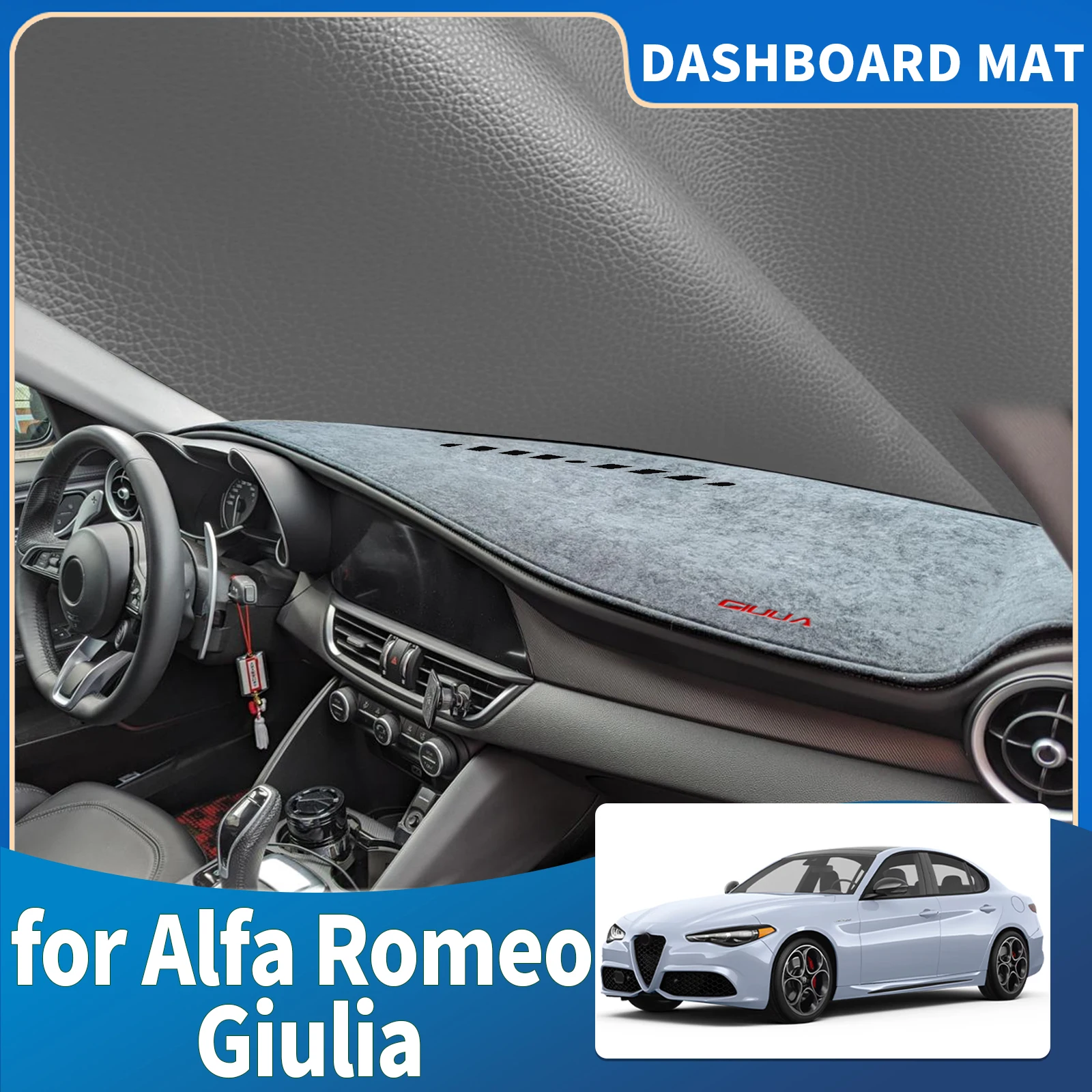 

fit for Alfa Romeo Giulia 952 2017 2018 2019-2022 Dashmat Dashboard Cover Pad Protective Carpet Car Accessories DashMat Sunshade
