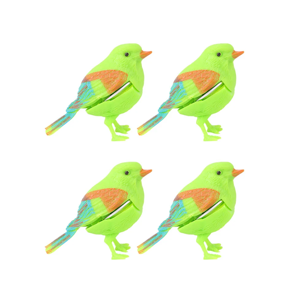 4pcs Bird Toy Singing Chirping Voice Activation Colorful Electronic Pets Lightweight Fall Resistant Nature Loving