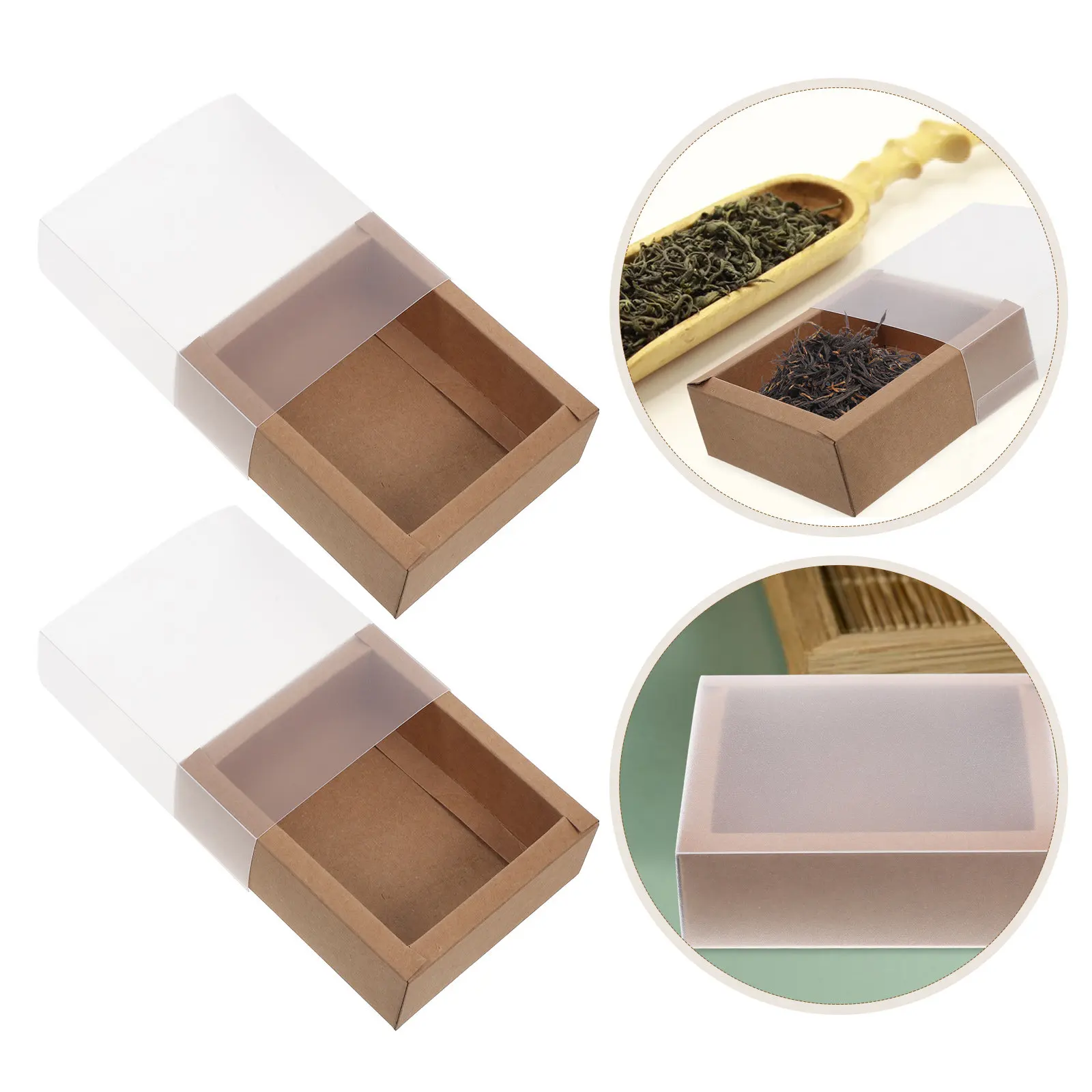 10Pcs Paper Drawer Tea Packaging Box Kraft Boxes Pull Out Style for Wedding Party Storage Organizer Paper Drawer Box