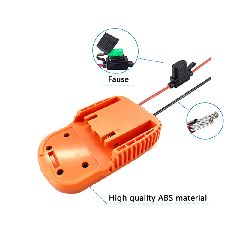 Hyper-Adaptador de ruedas de alimentación de batería de iones de litio DIY para Ridgid AEG, conector de alimentación de muelle de 18V, convertidor