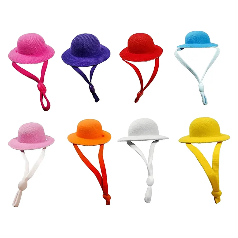 

8 Pcs Chicken Hats for Pets Adjustable White Light Blue Yellow Red Purple Pink Orange Accessories Decorative Costumes Christmas