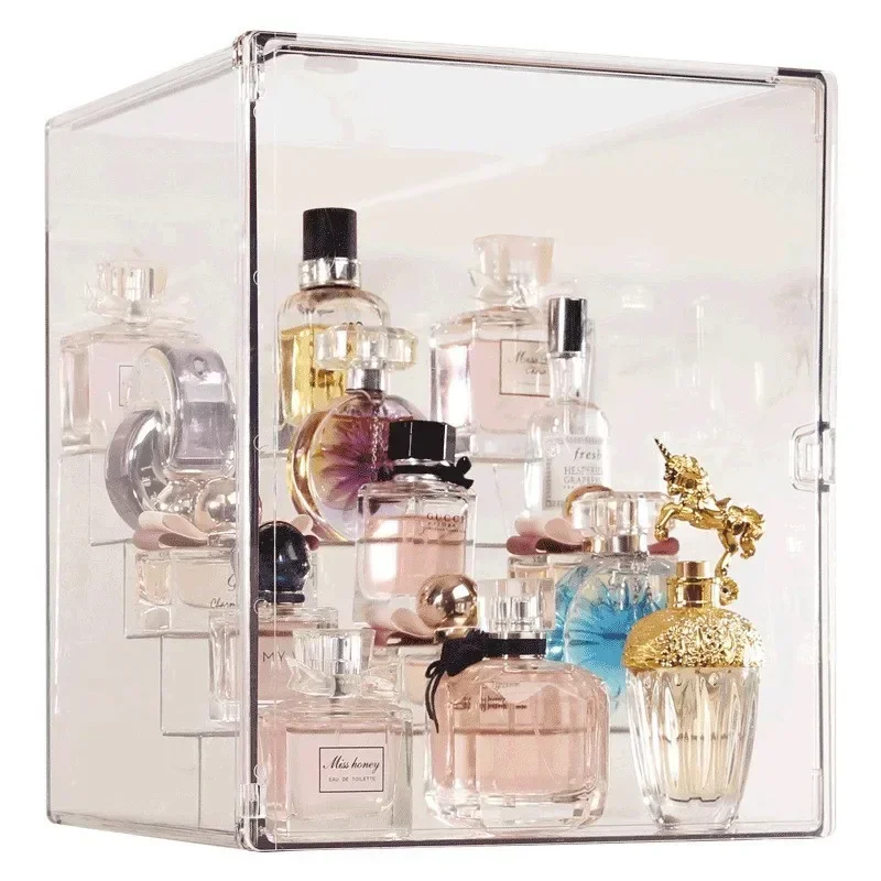 

Perfume Storage Box Display Cabinet Dustproof High Transparent Household Table Top Dresser Multi-layer Acrylic Cosmetics Shelf