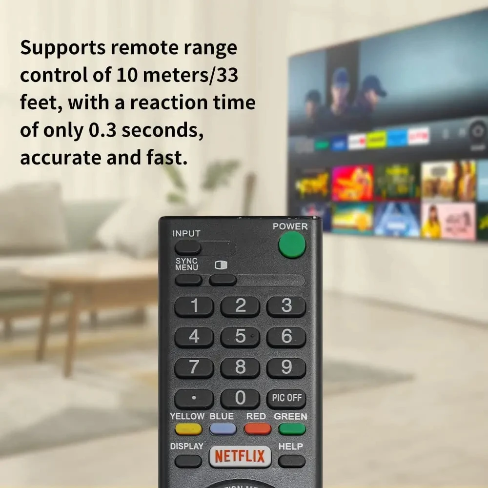 RMT-TX100U Universal Remote Control for Sony-TV-Remote for All Sony Bravia LCD LED HD Smart TVs with Netflix Buttons