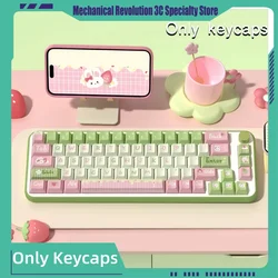 Strawberry Milk Bunny Keycap Original Factory Made High Pbt Material Heat Sublimation Personalized Customized Mechanical Keycap