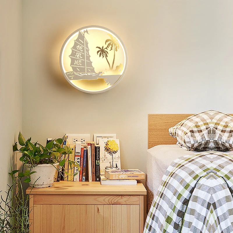 

Nordic Wall Lamp Bedroom Bedside Lamp Modern Simple Creative Corridor Living Room Background Wall Chinese Light Luxury Wall Lamp