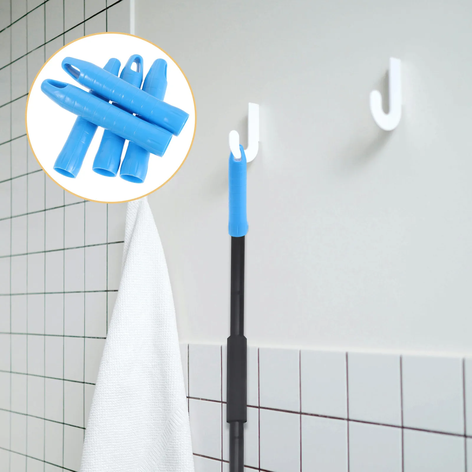 5pcs Mop Handle End Caps 19mm Rod Handles End Sleeve Replacement Grips For Reaching Pole Clothesline Stick BroomTube Tail Hanger