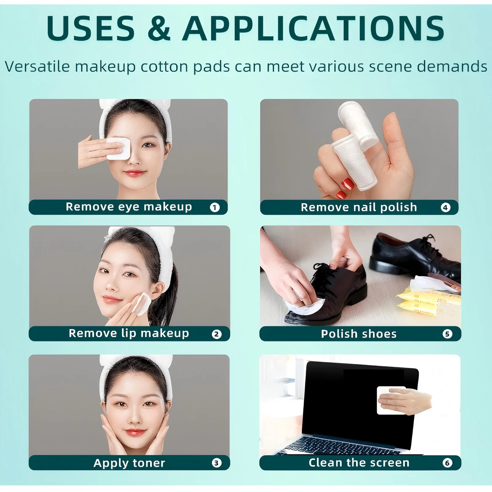 Tubi di cotone, Dischetti di cotone struccante, Ipoallergenici, Cura della pelle senza pelucchi Cura del bambino e Pulizia del viso