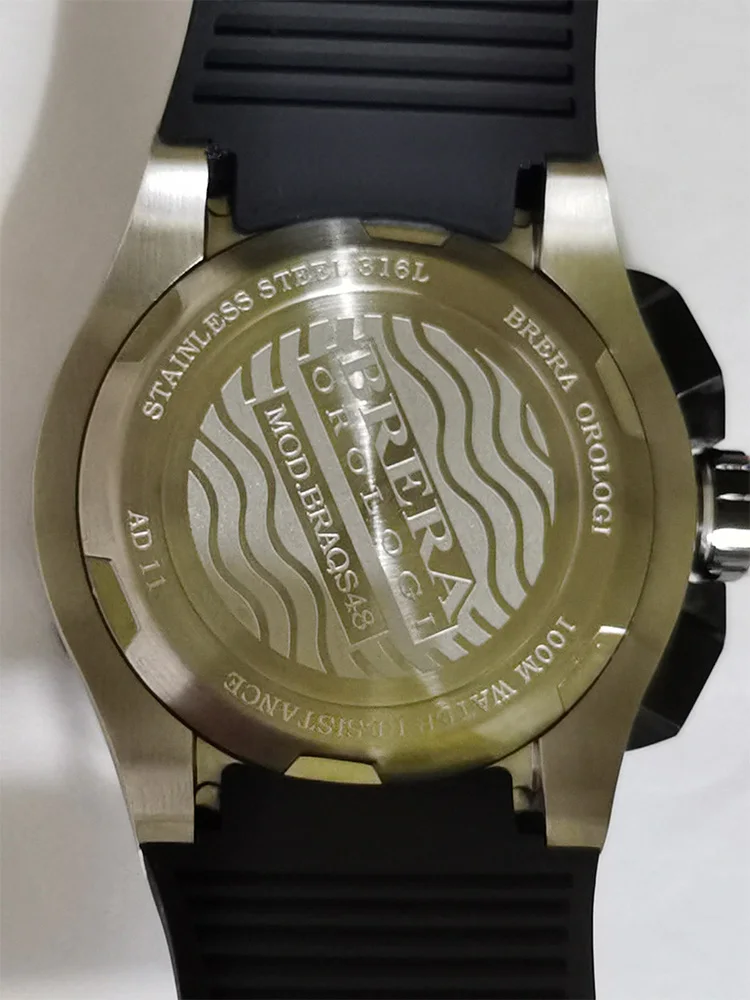 48mm Men's Watch Quartz 100M Diving Watch Sapphire-Coated Glass Stainless Steel Watch Night Light Rubber Strap Vacuum Plating
