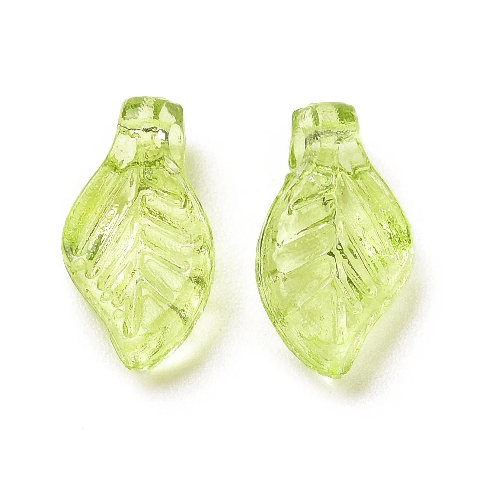 

100pcs Transparent Acrylic Charms for Earrings Accessories Leaf Charms Green Yellow for DIY Necklace Bracelet Earring Craft