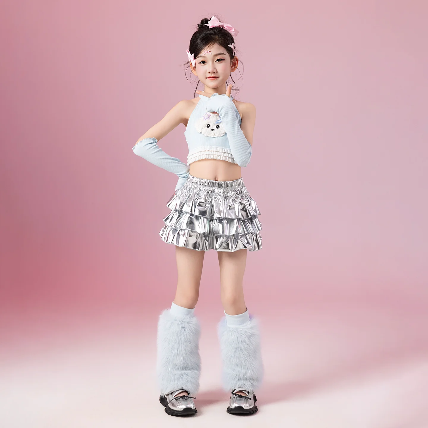 Jazz Dance Girl Clothing Hip Hop Girl Model Catwalk Trendy Clothing Suit Children's Dance Clothing