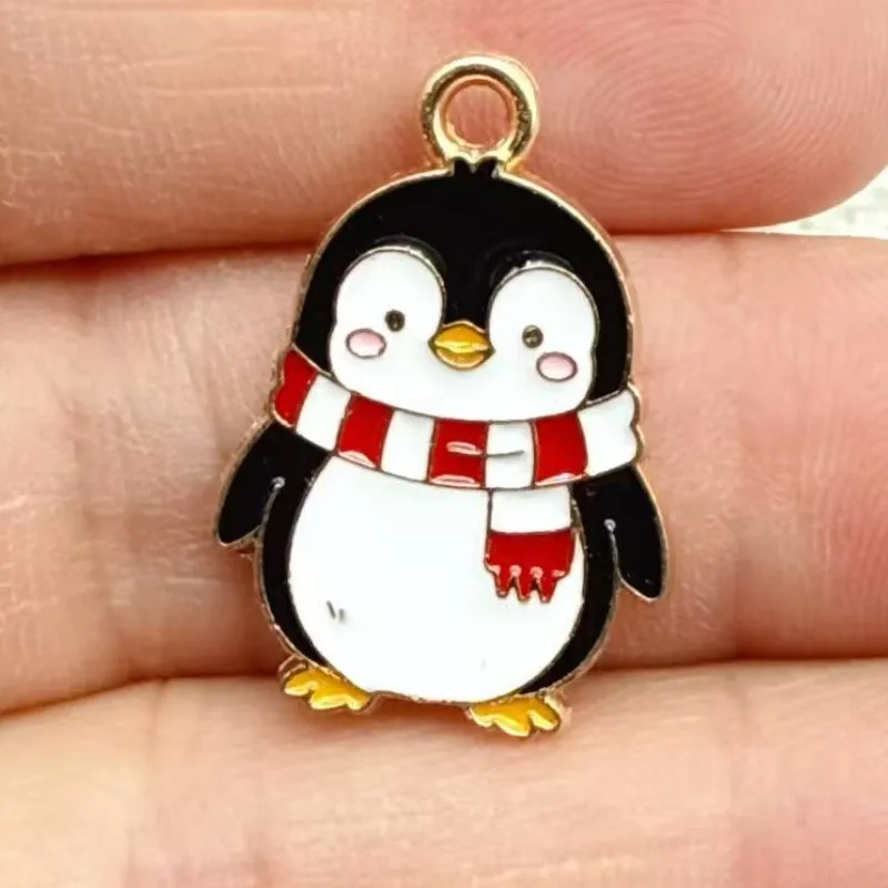 10pcs Animal Charms Cartoon Enamel Panda Rabbit Cat Elephant Charms for Jewelry Making Necklaces Earrings DIY Crafts Accessories
