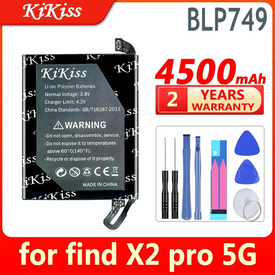 

4500mAh/4600m KiKiss Powerful Battery BLP749 BLP767 for OPPO find X2 Pro X2Pro 5G Mobile Phone Batteria