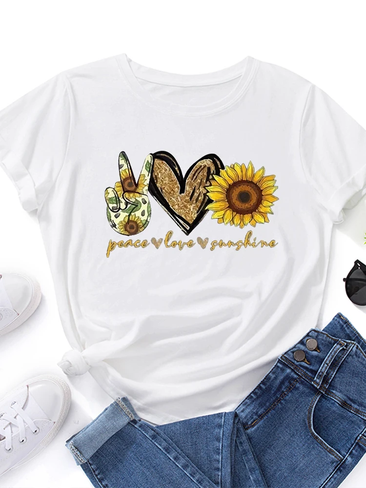 レディース コットン Tシャツ ルーズフィット 半袖 ラウンドネック プリント ストリート スタイル 夏 薄手 カジュアル 快適 トップス