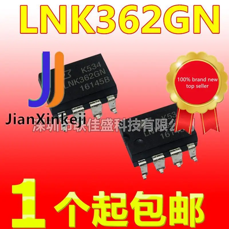 10 pçs 100% original novo em estoque lnk362gn power driver gestão chip ac/dc conversor sop7 pé lnk3626n