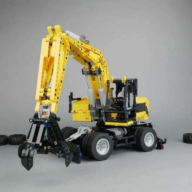 Building Blocks Wheeled Excavator MOC-139463 Triple Bogie Articulated Excavator 1626PCS Kids Building Block Toys Birthday Toys