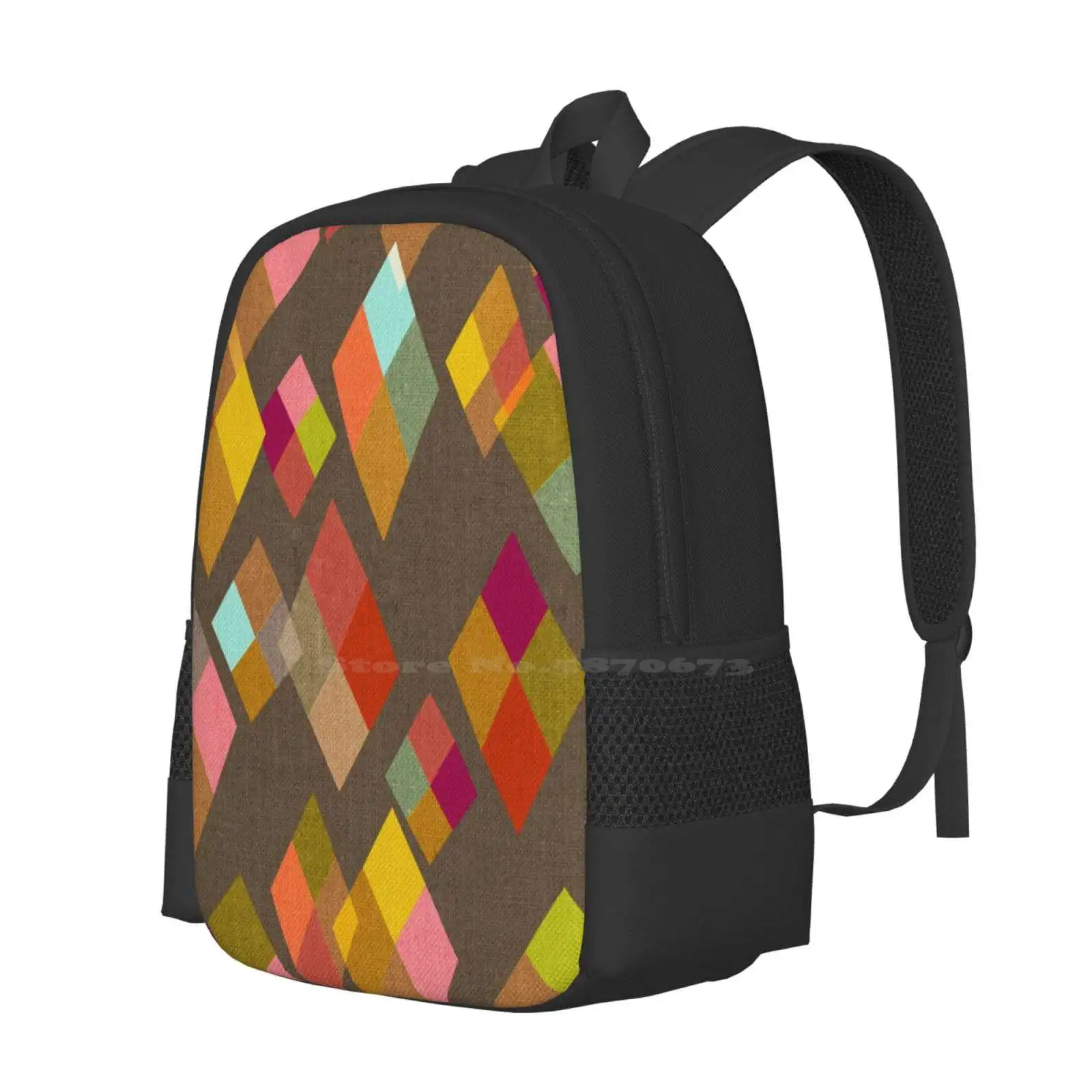 Stained Glass Windows Rainbow Diamonds Kites Hot Sale Schoolbag Backpack Fashion Bags Stained Glass Windows Rainbow Diamonds