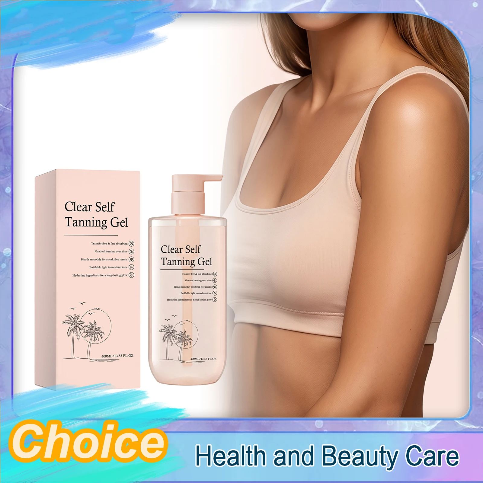 Self Tanning Gel Bronze Glossy Natural Look Quick-Drying And Even Skin Tone Moisturizing Naturally Mild Sunless Tanner 400ml New