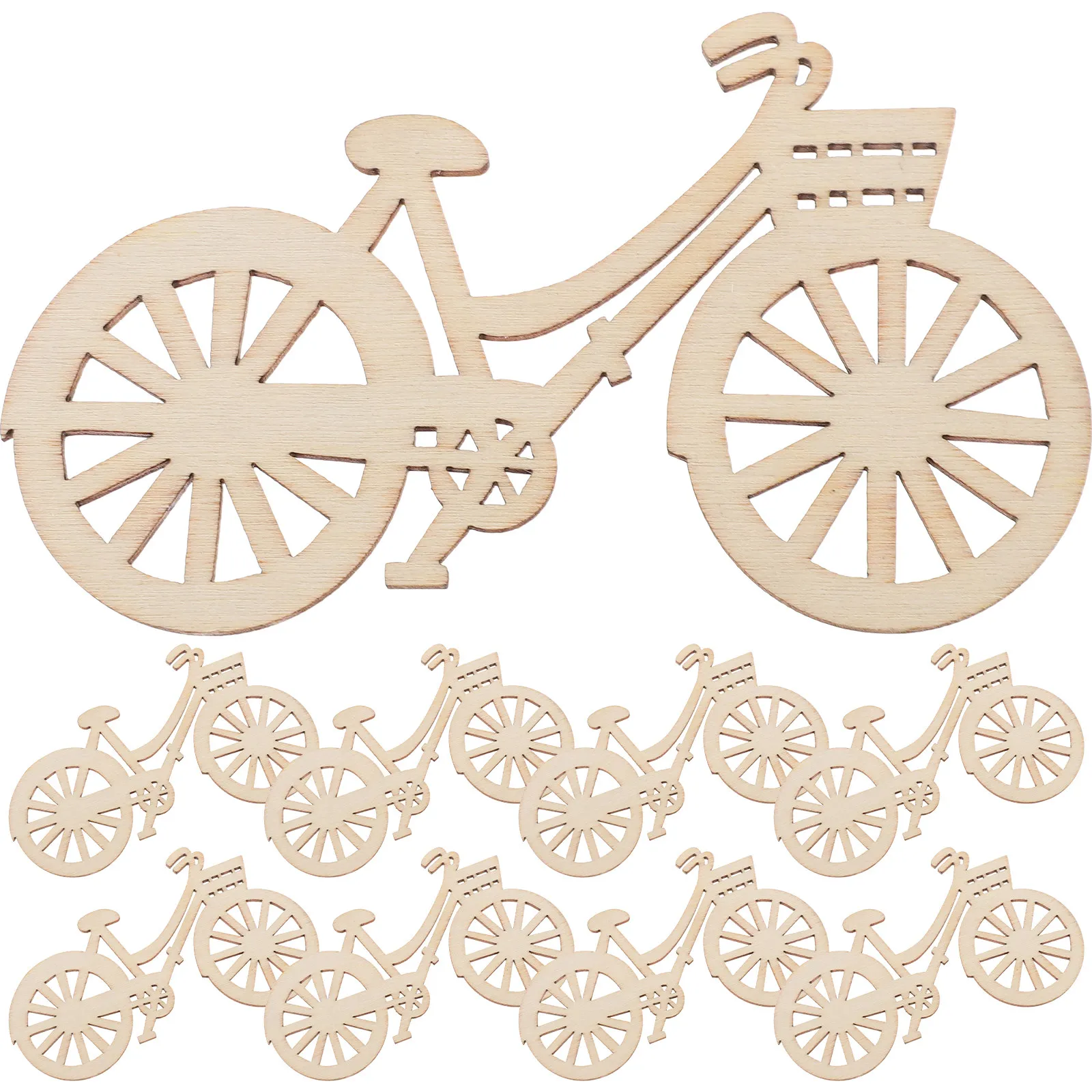 

12Pcs Unpainted Wooden Mini Bicycle Models Smooth Finish No Burrs for Dollhouse Furniture Kits Creative DIY Bike Decor Vintage