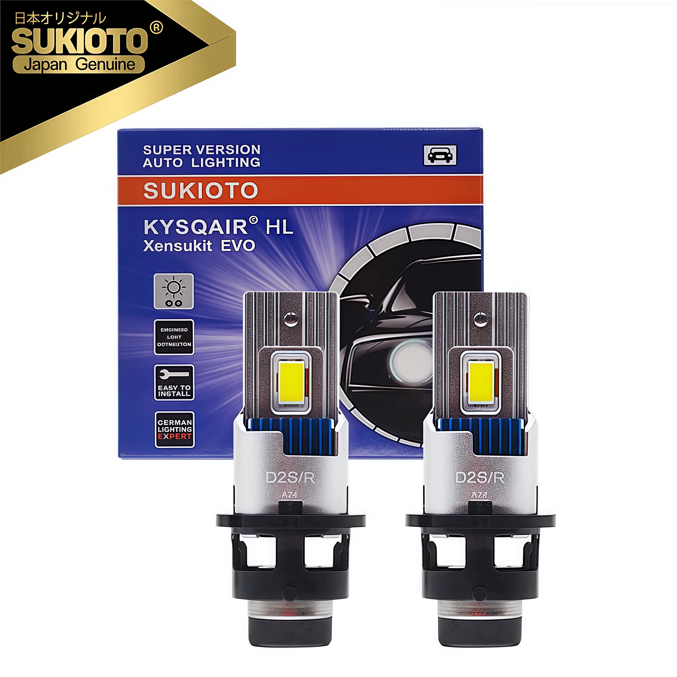 

2025 SUKIOTO GENUINE High Bright 110W D2S Car LED Bulb 1:1 HID To LED Headlights D2S D2R D4S D4R 6000K Auto Xenon Lamp Plug&Play