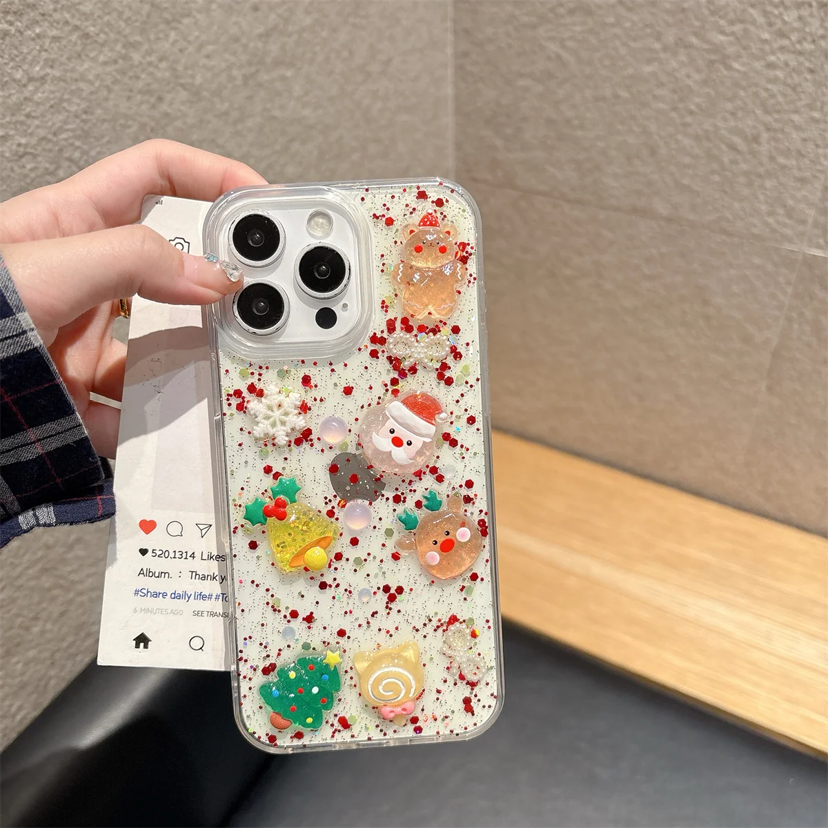 لطيف شفاء ثلاثية الأبعاد عيد الميلاد سعيد قطرة الغراء قضية الهاتف آيفون 17 16 15 14 13 12 11 برو ماكس زائد Y2K الكرتون الأحمر الإبداعية غطاء #5