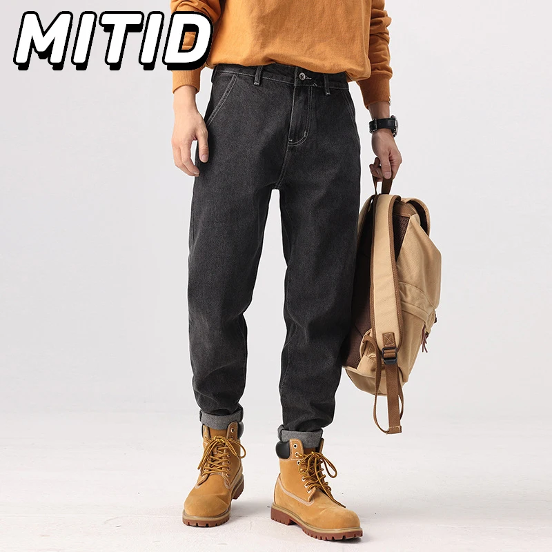 

Мужские джинсы в стиле хип-хоп, американские винтажные мешковатые черные прямые джинсовые брюки Y2k, уличная одежда, мужские летние новые модные повседневные брюки, мужские