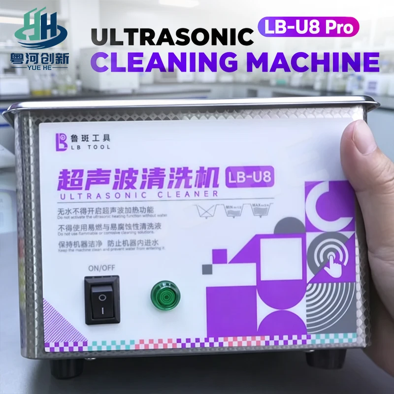 

LB TOOL Ultrasonic Cleaner 304 Stainless Steel Degassing Time Control for Phone Motherboard IC Chip Deep Cleaning