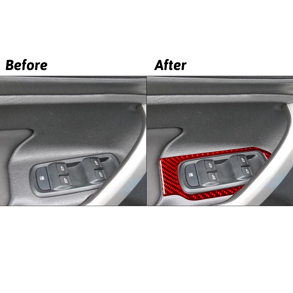 Car Carbon Fiber Stickers Accessories For Ford Fiesta 2011 2012 2013 2014 2015 Interior Mouldings Decorative Cover Trim Parts