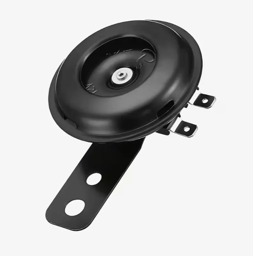 Universal Electric Motorcycle Air Horn 12V round Black Basin Loud Disc Speaker 105dB Motorbike Sound System Pack of 1