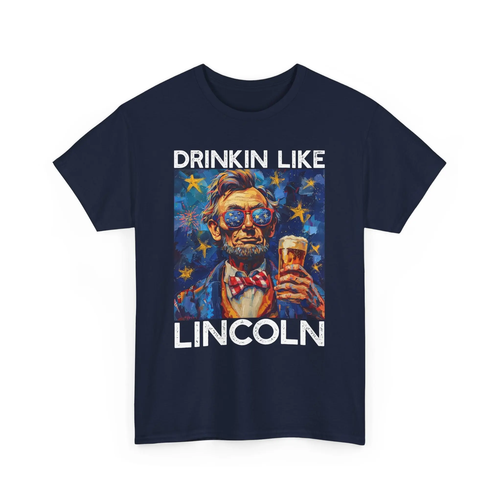 Drinkin Like Lincoln July 4Th Bbq Beer Party T Shirt For Funny American Lover Independence Day