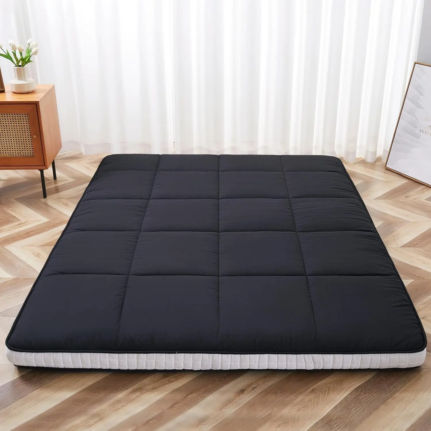 

Size Futon Mattress - Extra Thick Foldable Japanese Floor Mattress - Memory Foam Sleeping Pad for Adults - Tatami Mat Suita