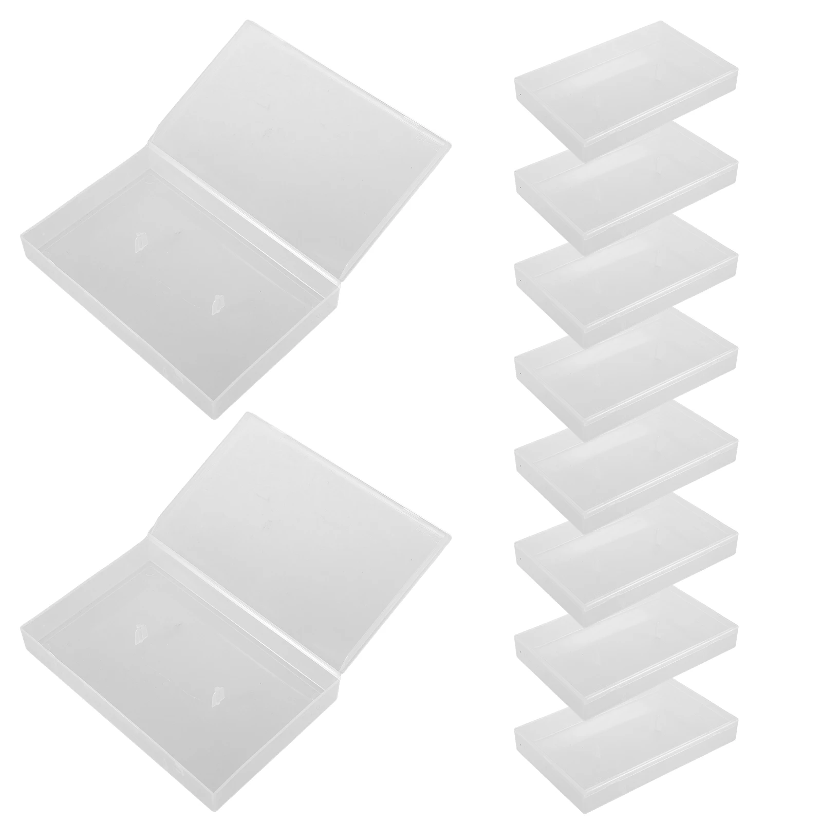 

10pcs Cassette Tape Storage Box Vintage Organizer Protector Case Transparent Plastic Keeper Music Jewellery CD Rack