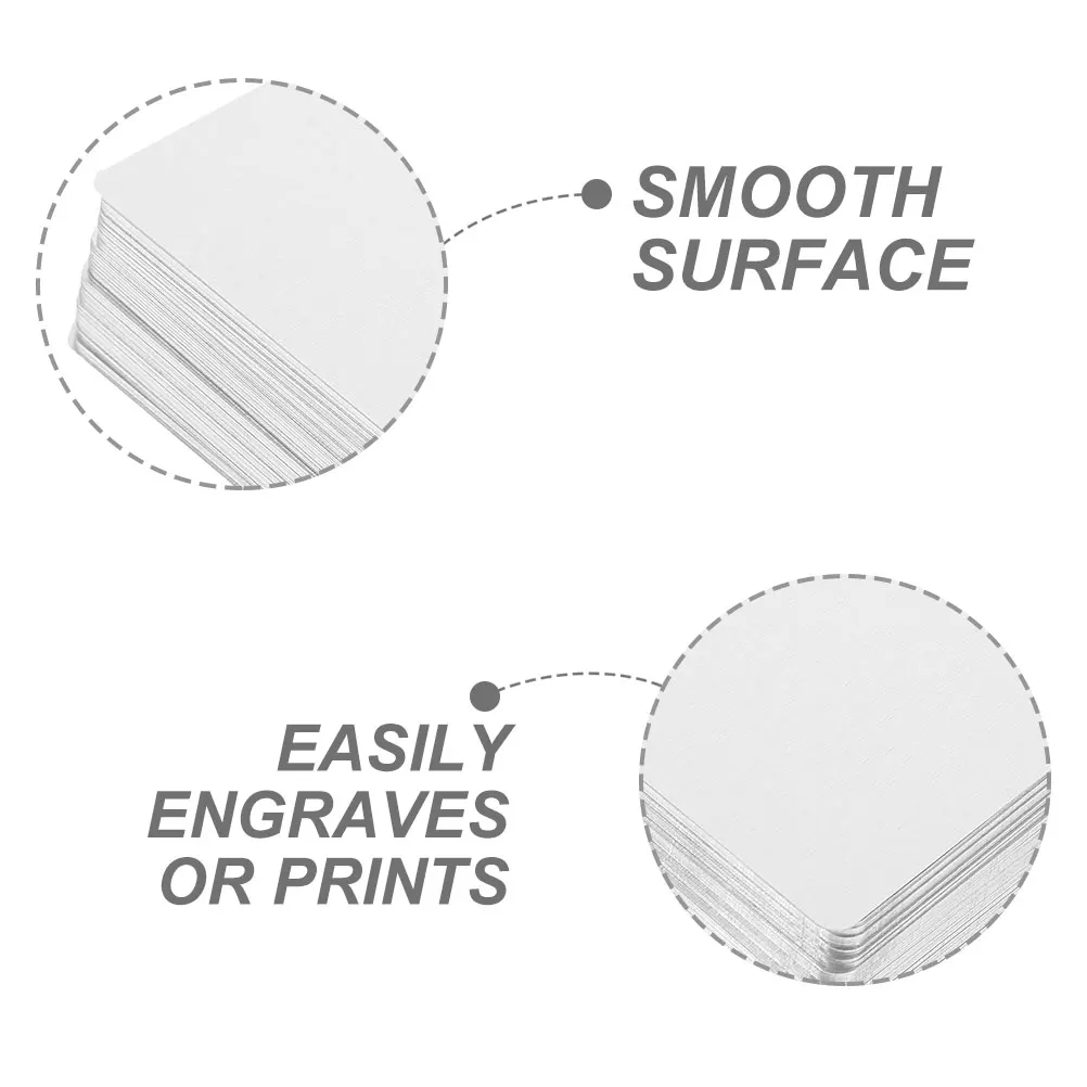 50 шт., металлическая сублимационная визитная карточка, алюминиевая пластина, гравировка имени, пустой материал, белый сплав, маленькие карты, подарочные карты «сделай сам»