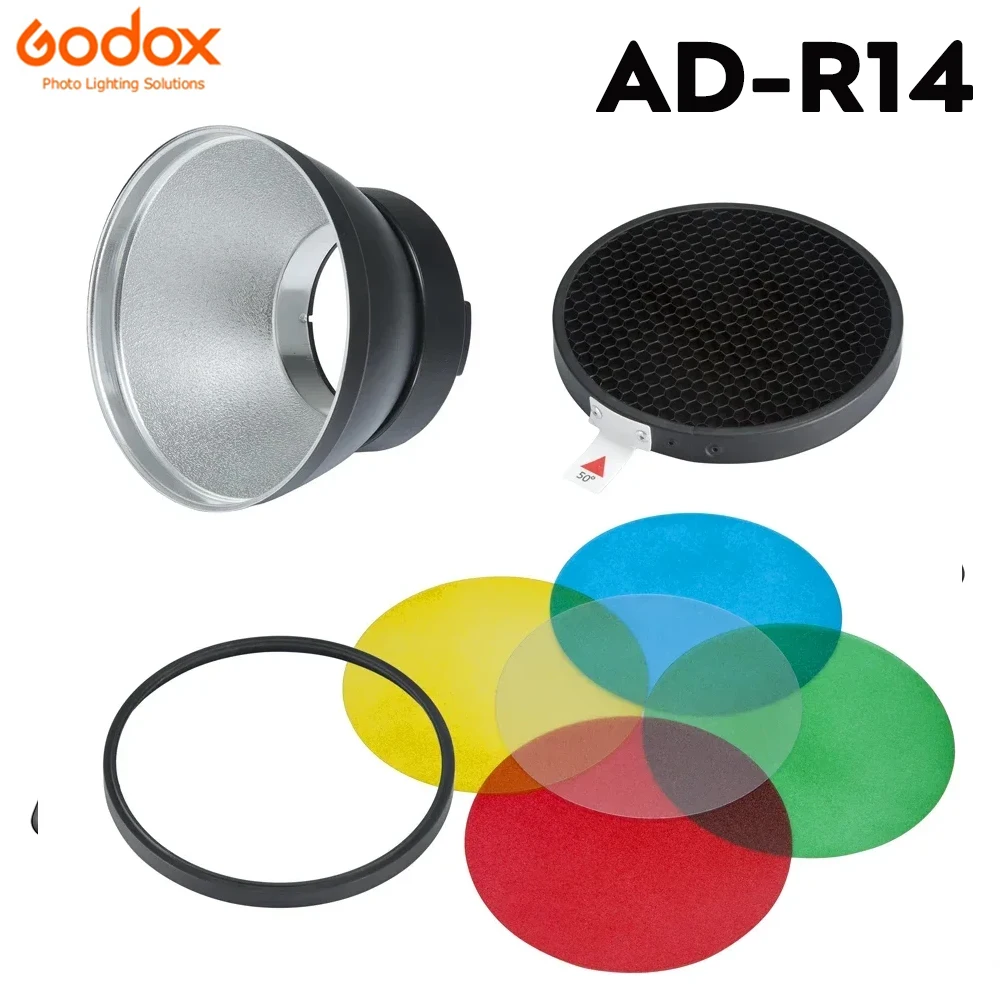 

Original AD-R14 Standard Reflector with Honeycomb and 5 Color Filters Holder for AD300Pro