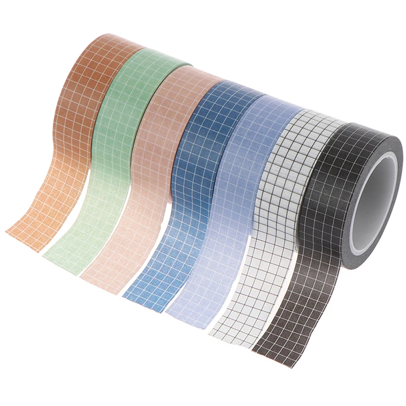 Grid Tape Japanese Paper DIY Planner Masking Tape Adhesive Tapes Stickers Decorative Stationery Tapes