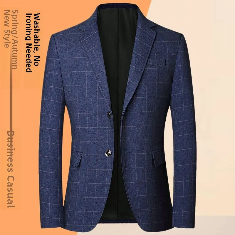 

Business Casual Men's Single Piece Jacket Midlife Dad Fashionable Long-lasting Spring Autumn New Style Thickened Polyester