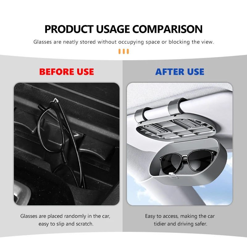 For Skoda Car Visor Glasses Case Auto Sunglasses Storage Box Accessories Kamiq MK3 Roomster Rapid Kodiaq Karoq Fabia Enyaq