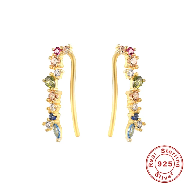 

Dawn's Jewel S925 Sterling Silver Ins Style Light Luxury Diamond Hanging Earrings Ear Bone Clip Personality