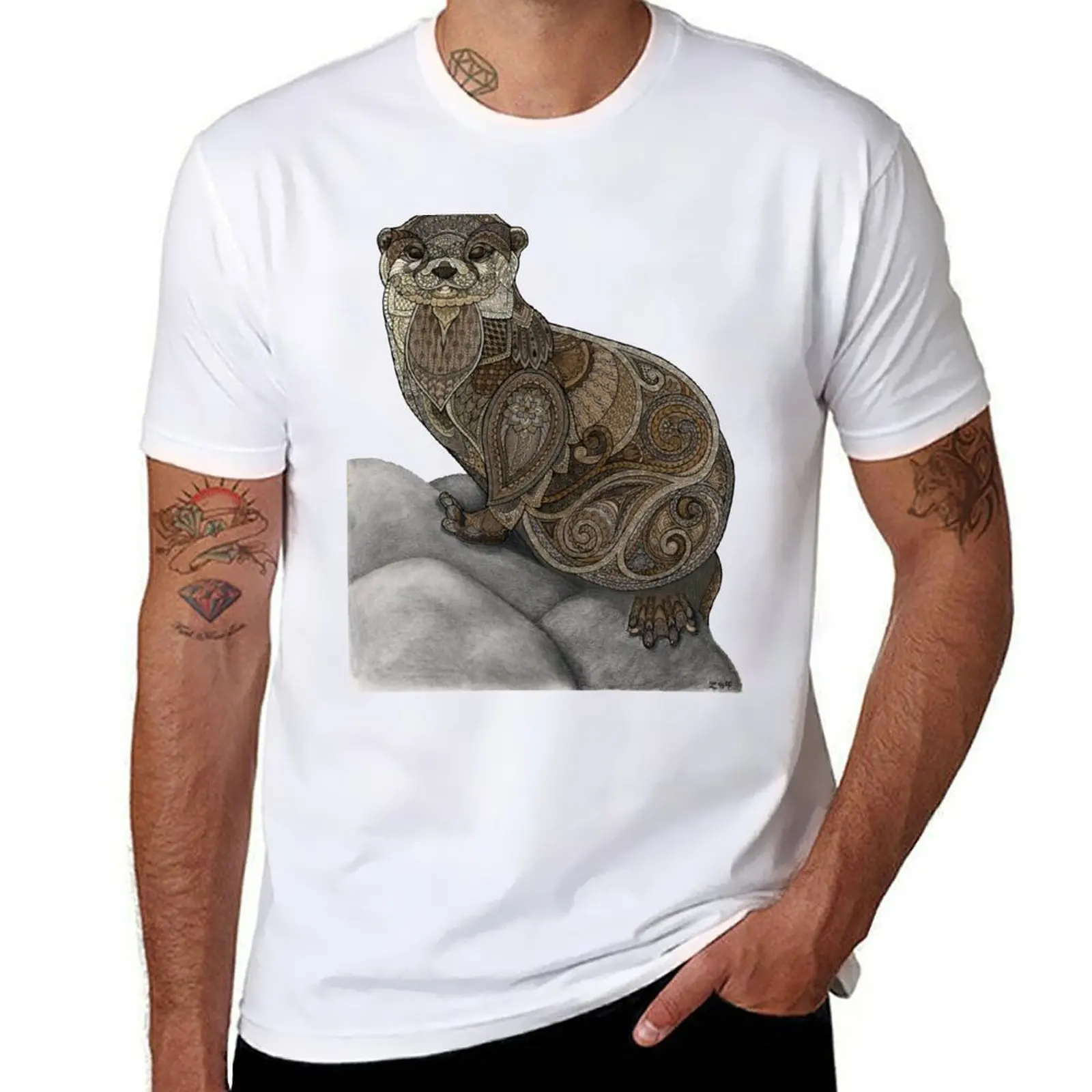 

Otter Tangle T-Shirt man t shirt heavy cotton t shirt for man 100 percent cotton T-Shirt