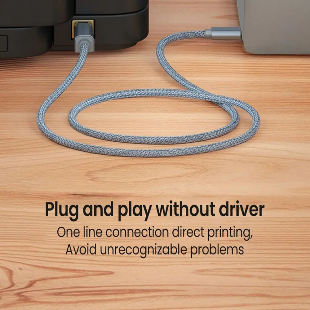 Gold-plated Plug Computer Scanner USB Type-C to USB B 2.0 High Speed Printer Printer Cable For Epson HP Brother