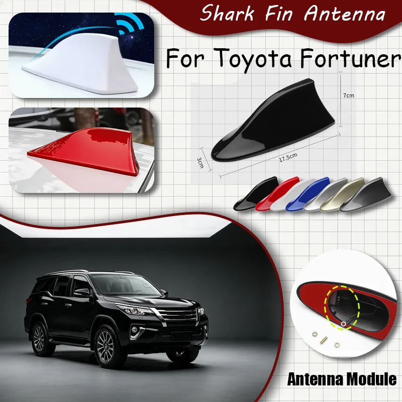 For Toyota Fortuner Shark Fin Antenna, FM Signal Booster, Waterproof Radio Antenna, FM/AM Super Aerials car antenna