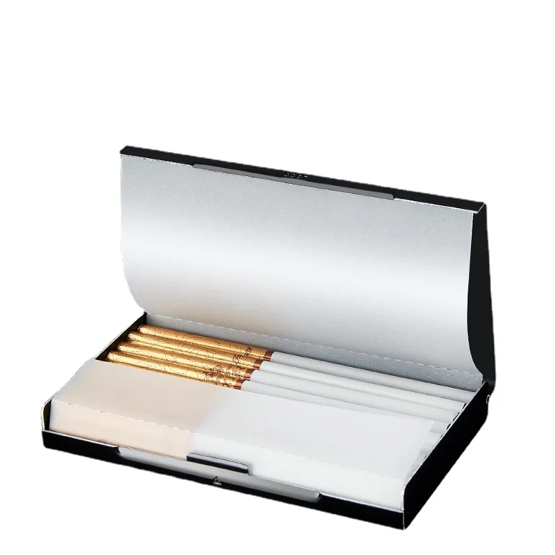 Thin Aluminum Elongated Thin Cigarette Case Portable Cigarette Case Holds Up To 20 Cigarettes Smoking Accessories