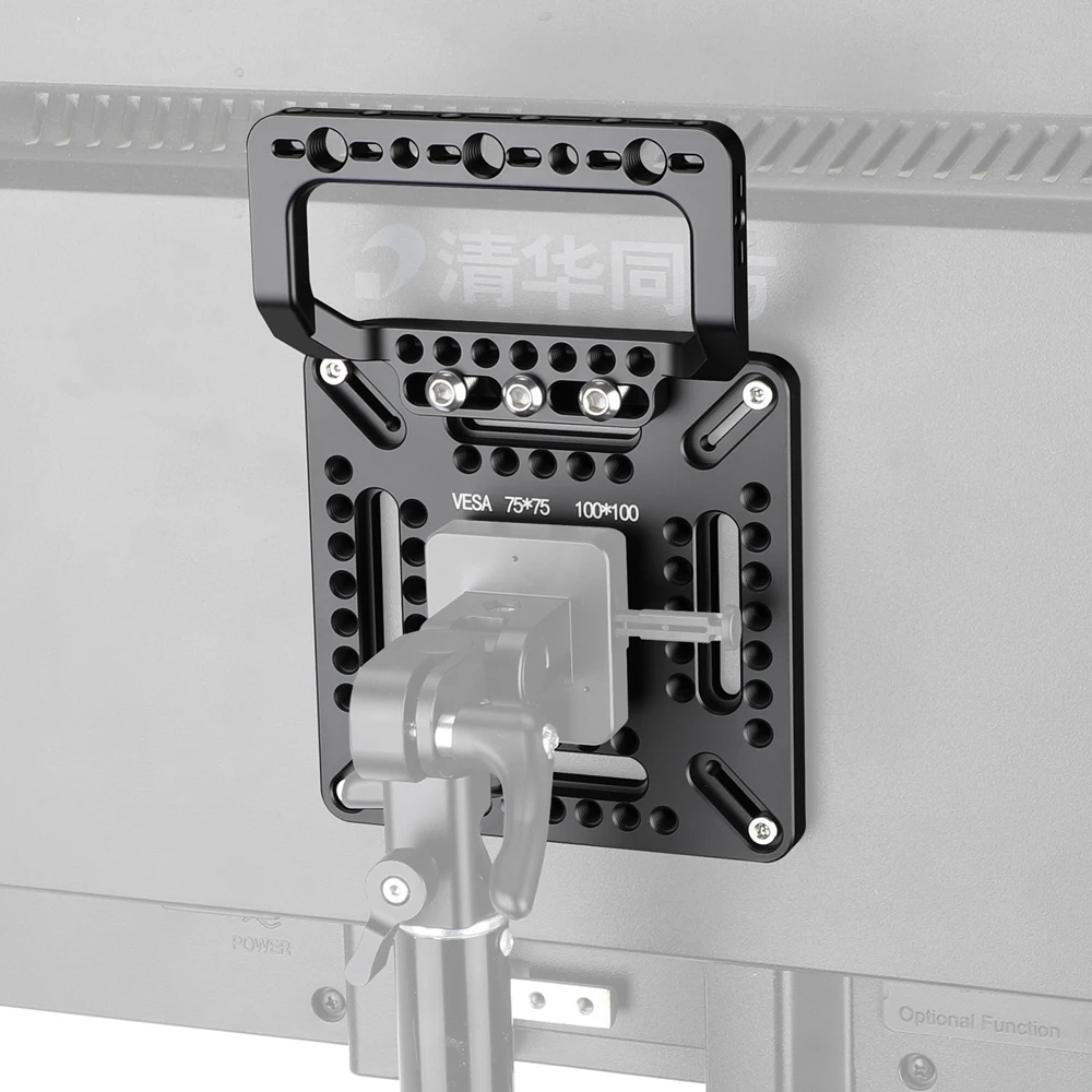 CAMVATE Mehrzweck-VESA-Monitorhalterungsplatte mit V-Lock-Keil und Griff für Kamera-Monitor VESA-Platte 75x75/100x100MM – Detail 5
