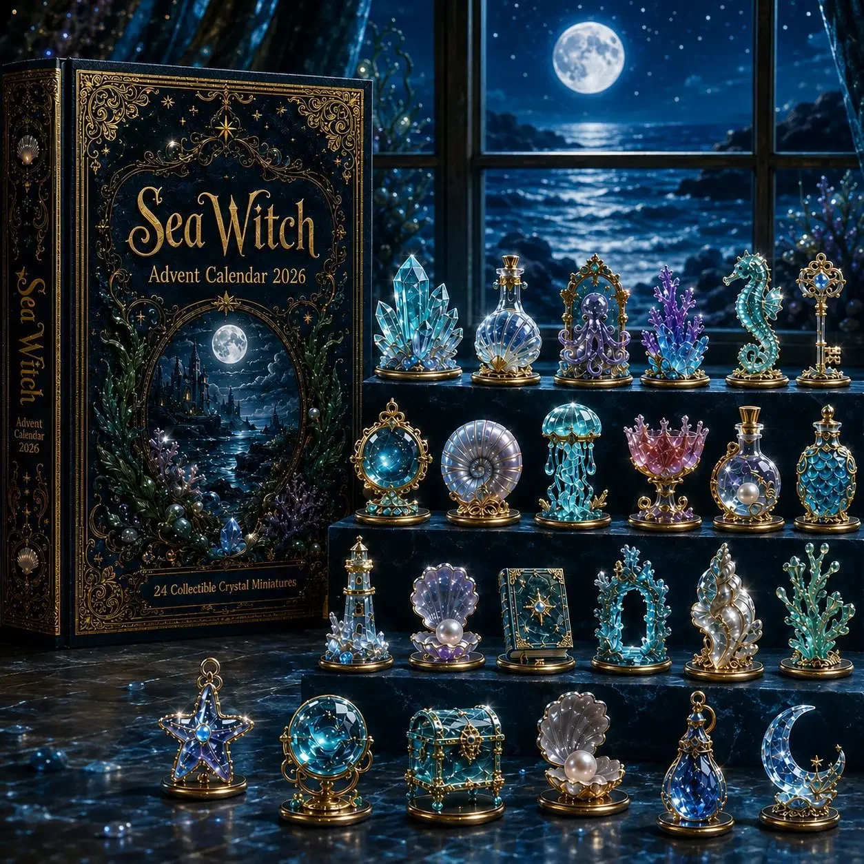 2026 Magic Animal AdventCalendar Christmas Crystal Series Calendar Blind Box