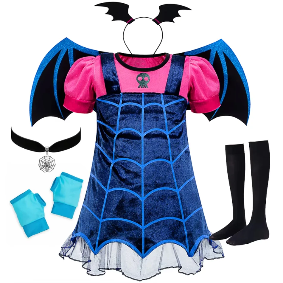 Vampire Cosplay Princess Dress Children Wings Dress Up Christmas Halloween Carnival Girls Saints Disguise Performance Clothing